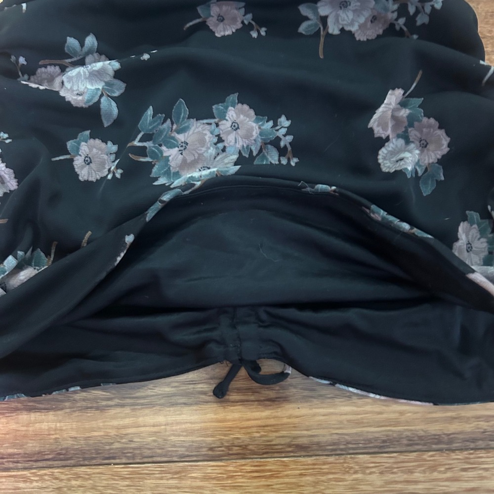 Express Floral Print Ruched top Off Shoulder long fit Y2K blouse - Picture 9 of 9